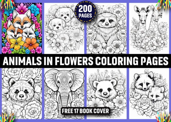 200 Animals in Flowers Coloring Pages: A Unique Blend of Nature and Creativity