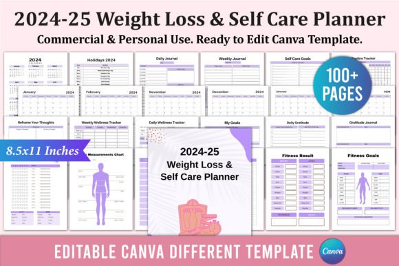 2024-25 Weight Loss Self Care Planner: A Comprehensive Guide to Achieving Your Goals