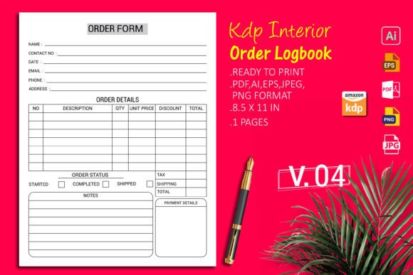 Business Order Log Book- KDP Interior