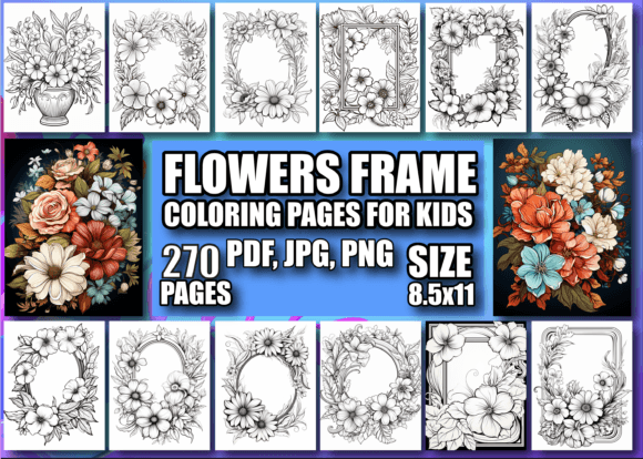 Flower Frame Coloring Book for Adults: A Creative Escape for Mindful Living